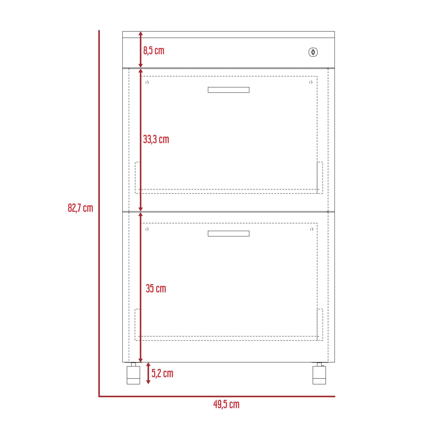 Archivador 2 Cajones Duo Wengue