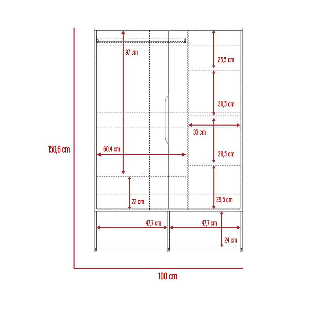 Closet Zapateto Z100 X 150 X 50 Lussano Blanco Duna