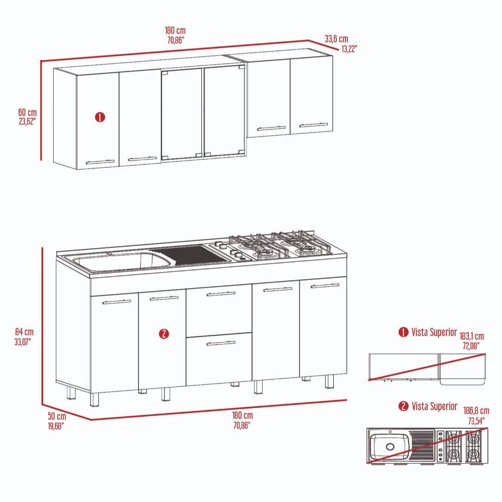 Cocina 180 Ankara con Mezon Izquierdo Bardolino Blanco