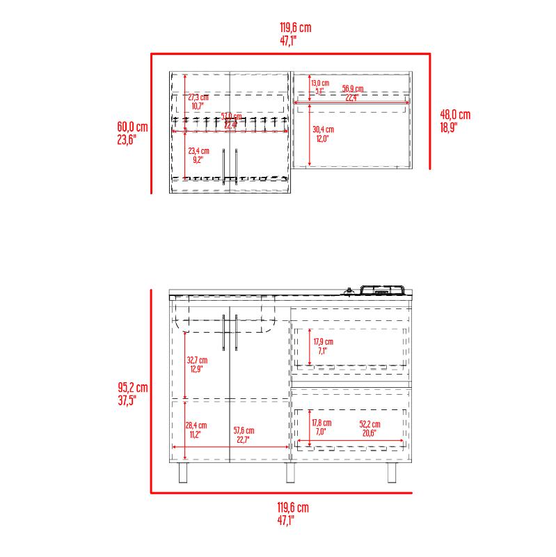 Cocina 120 Cornell Meson IZQ Fresno Eu Blanco