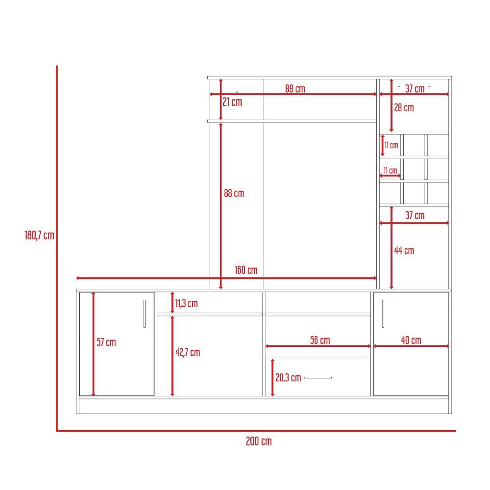 Mesa para TV Cassano Wengue para tv de 60''
