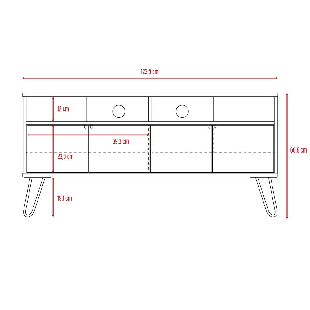 Mesa Para Tv Morelli Miel y Plomo para Televisor de 55"