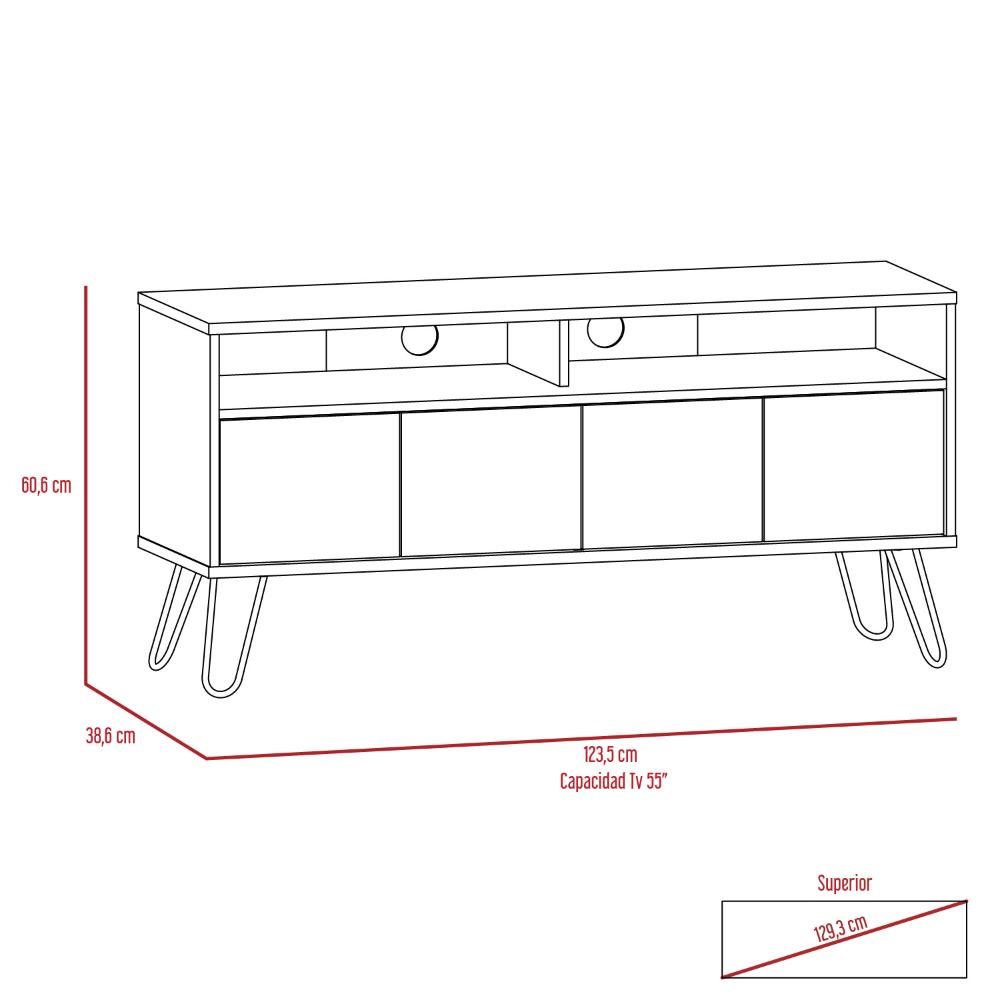 Mesa Para Tv Morelli Miel y Plomo para Televisor de 55"