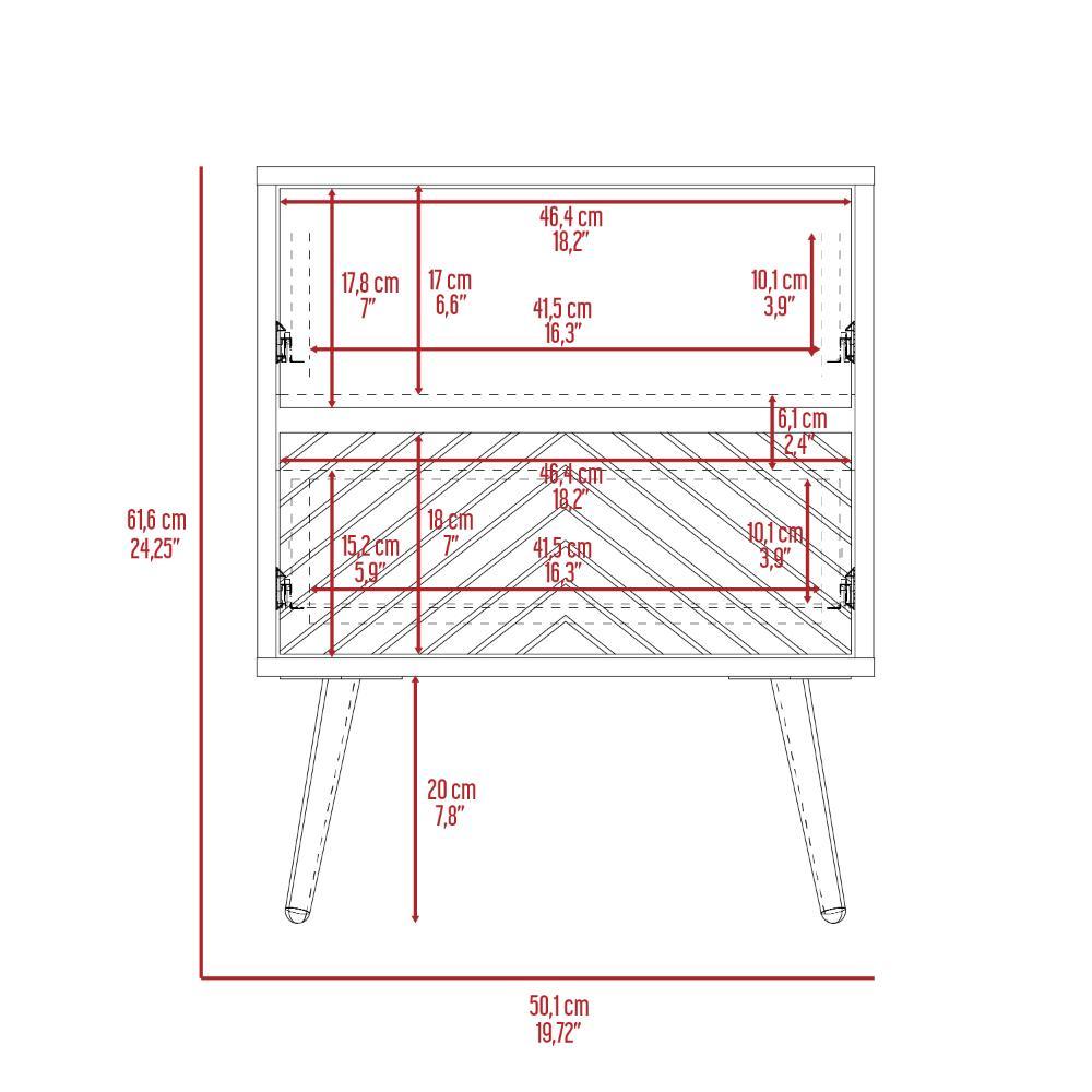 Nochero Lutso 2 Cajon Roble Negro Aqua