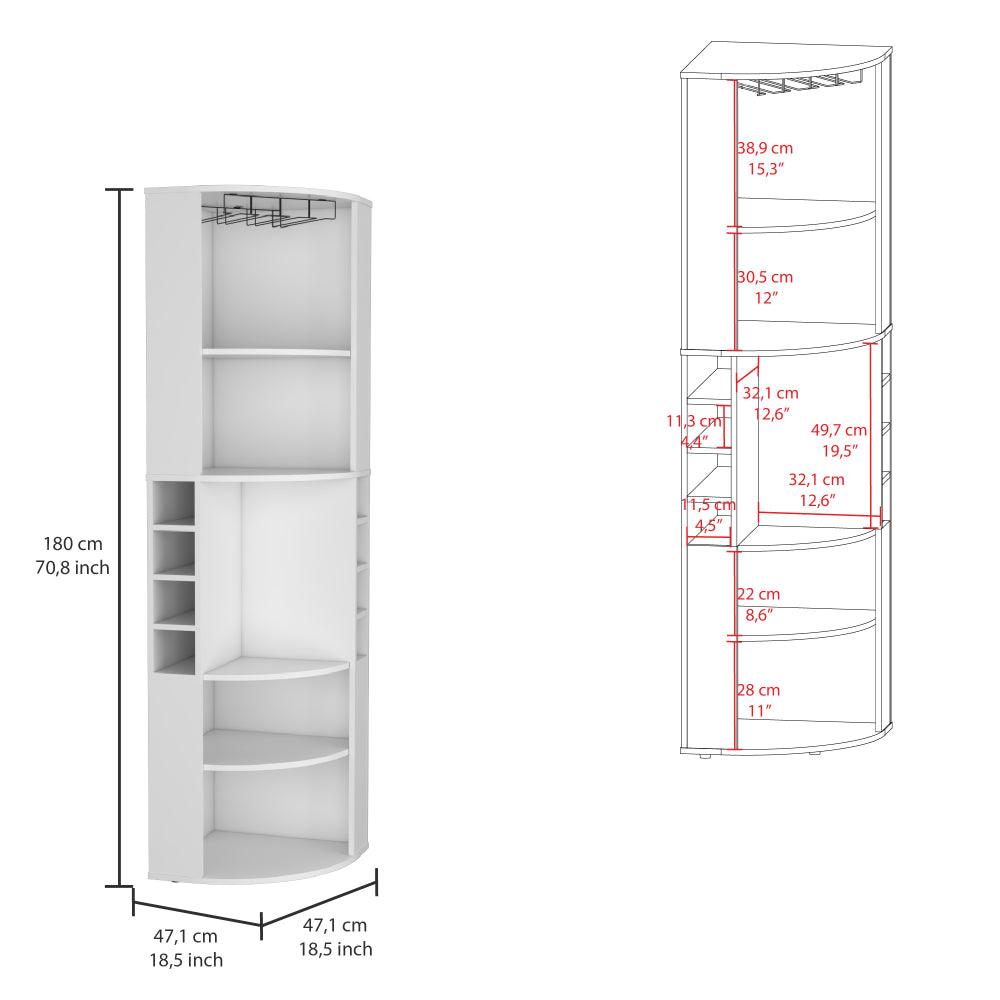 Bar Esquinero Nabod, Blanco, con espacio para organizar licores