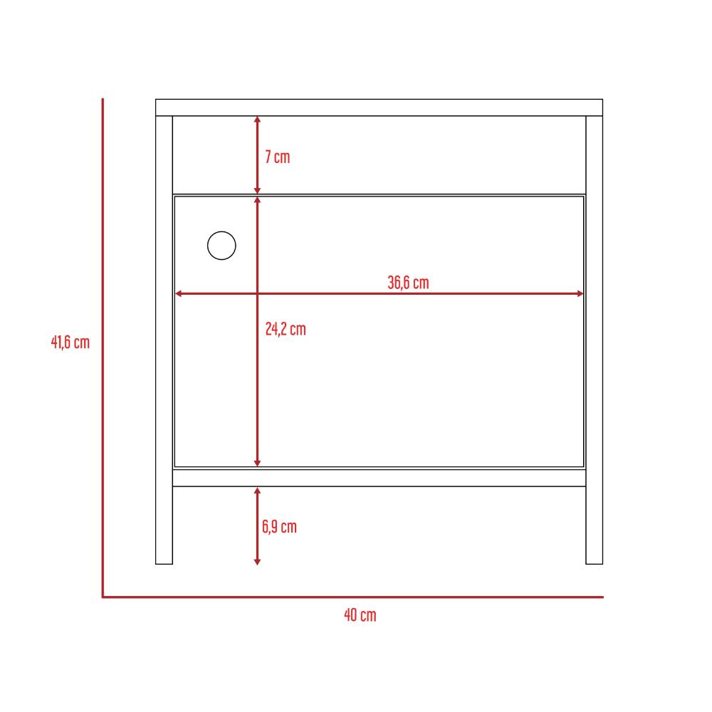 Mesa de Noche Varini Bellota + Blanco