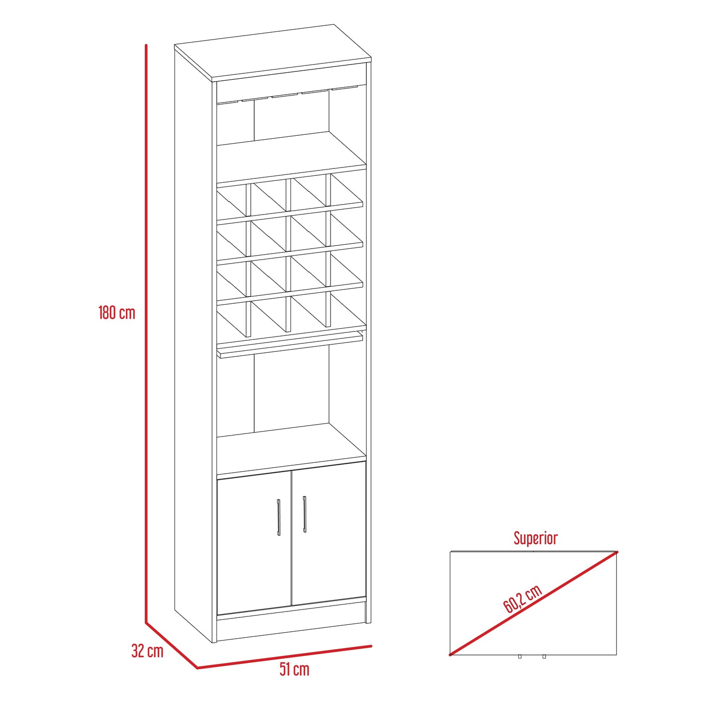 Mueble Bar Kava Rovere
