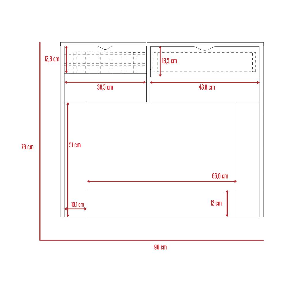 Mueble Tocador Perla Rovere y Blanco