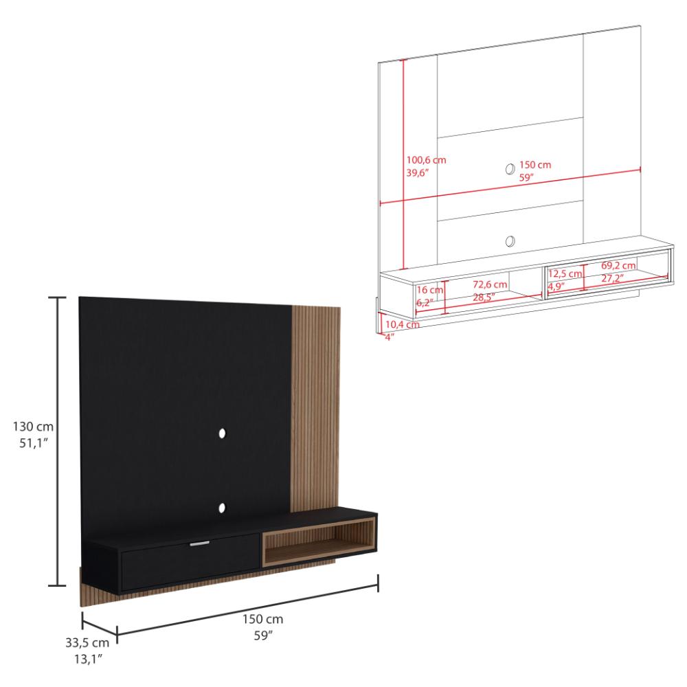 Panel de TV 60'' Funes Wengue Macadamia