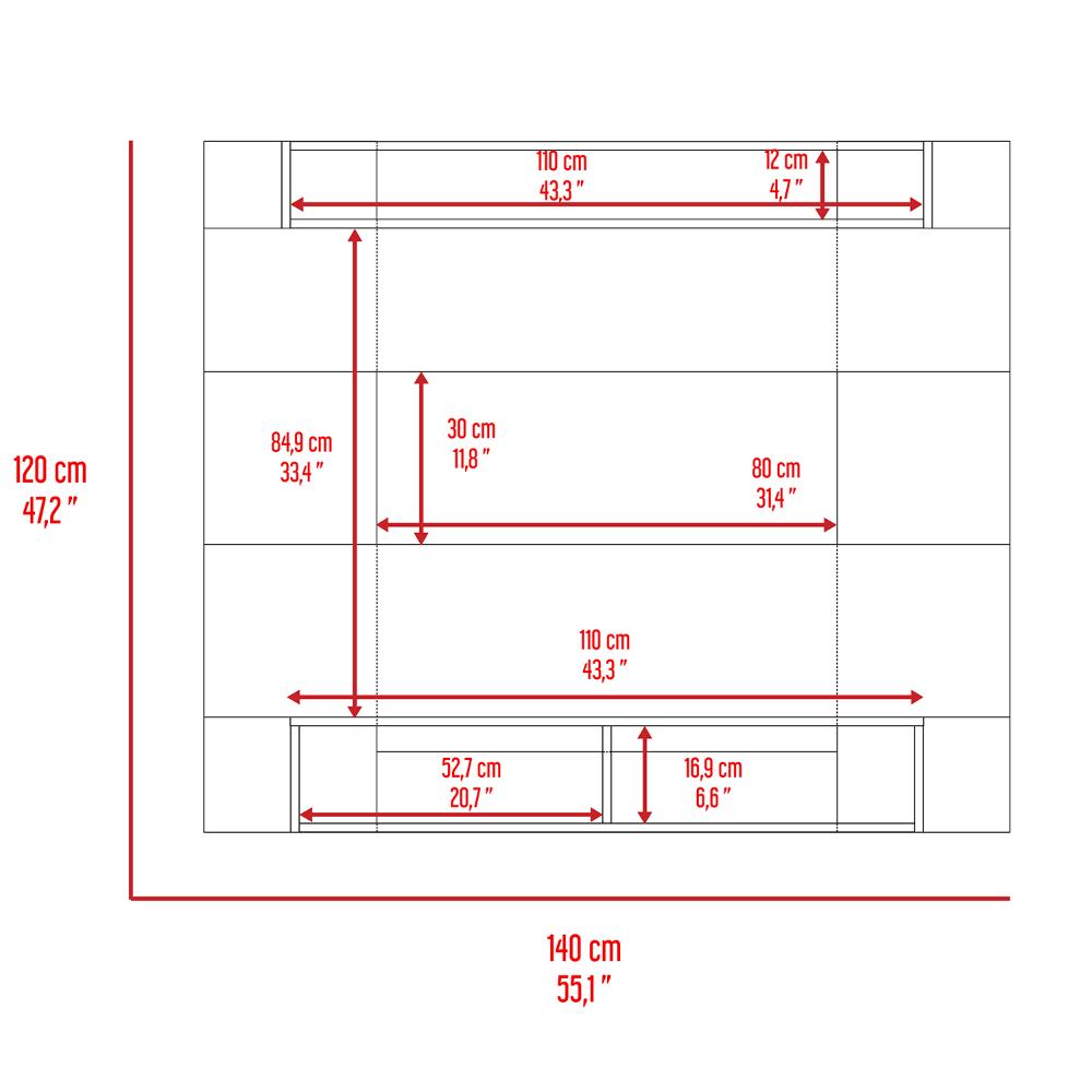 Panel de TV Charlotte Plomo macadamia hasta 55" C