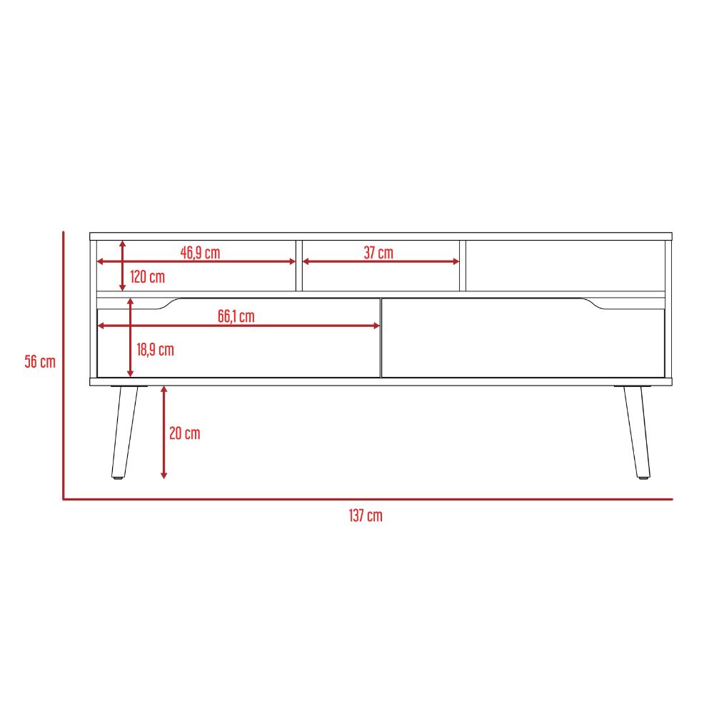 Mesa Para Tv Tornelli Nogal y Plomo para Tv de 60"