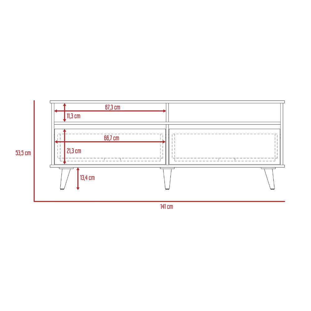 Mesa Para Tv Bennet Duna y Blano para Tv de 60"