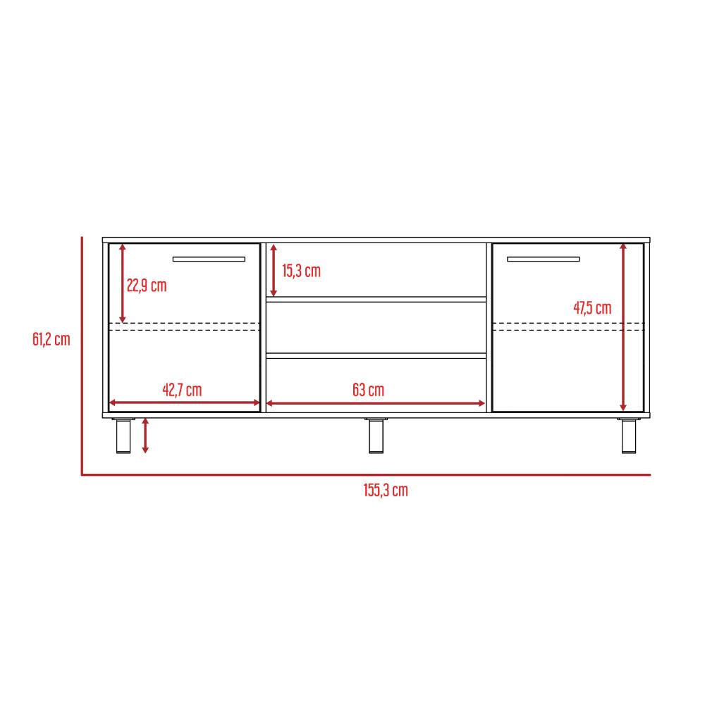 Rack para TV 65'' 155 Treviso Wengue + Miel