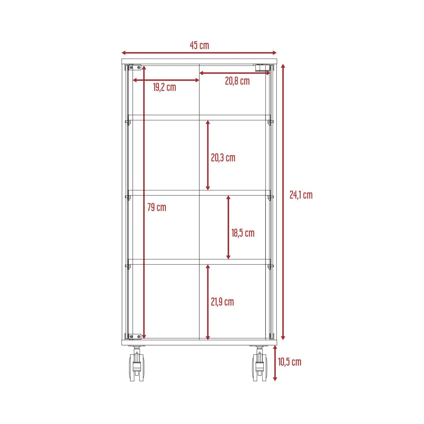 Vitrina Lyra color Wengue para Ambientes.