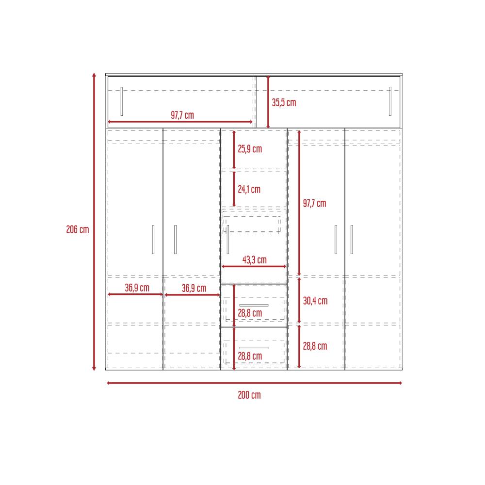 Armario Montevideo 200 Ceniza y Blanco