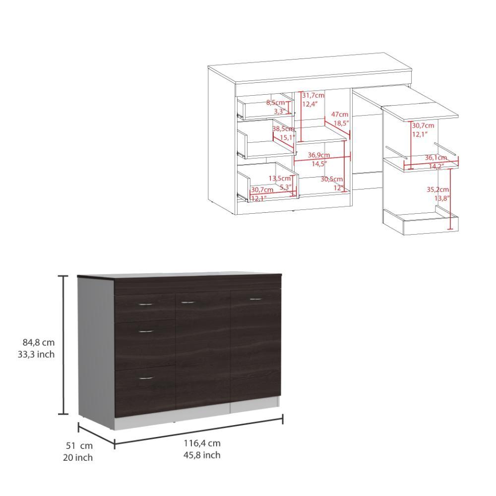 Mueble Inferior Cocina Grecia Blanco y Milan