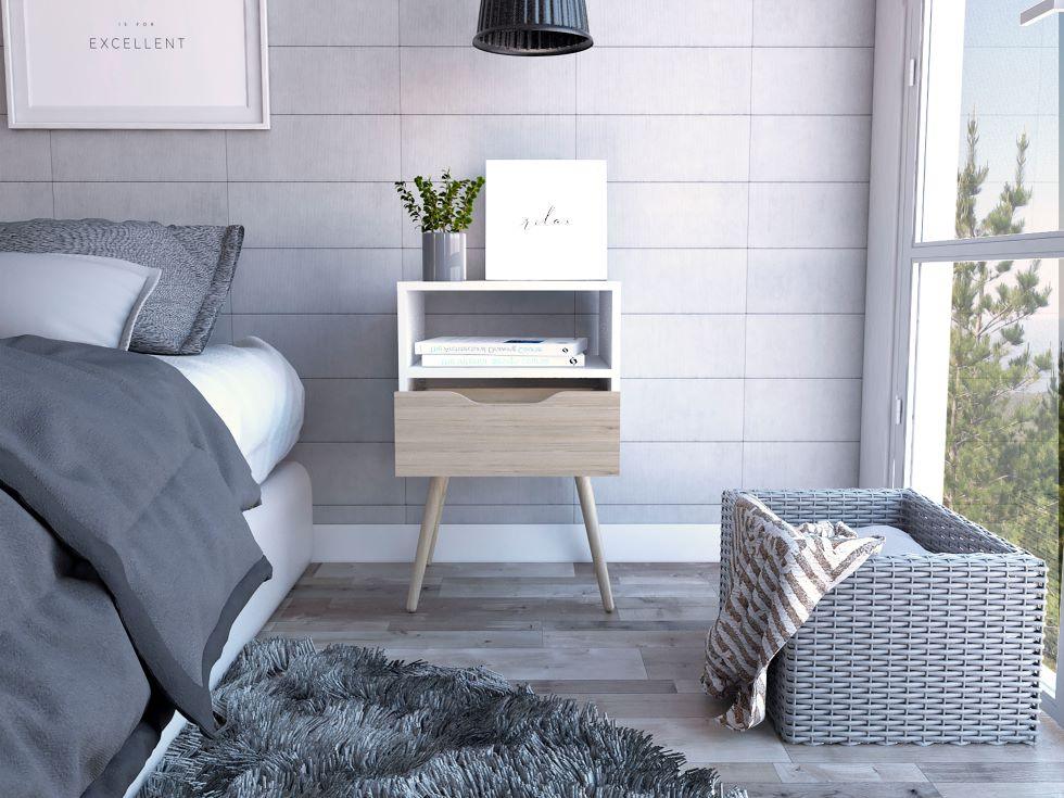 Mesa de Noche Othom Blanco y Rovere