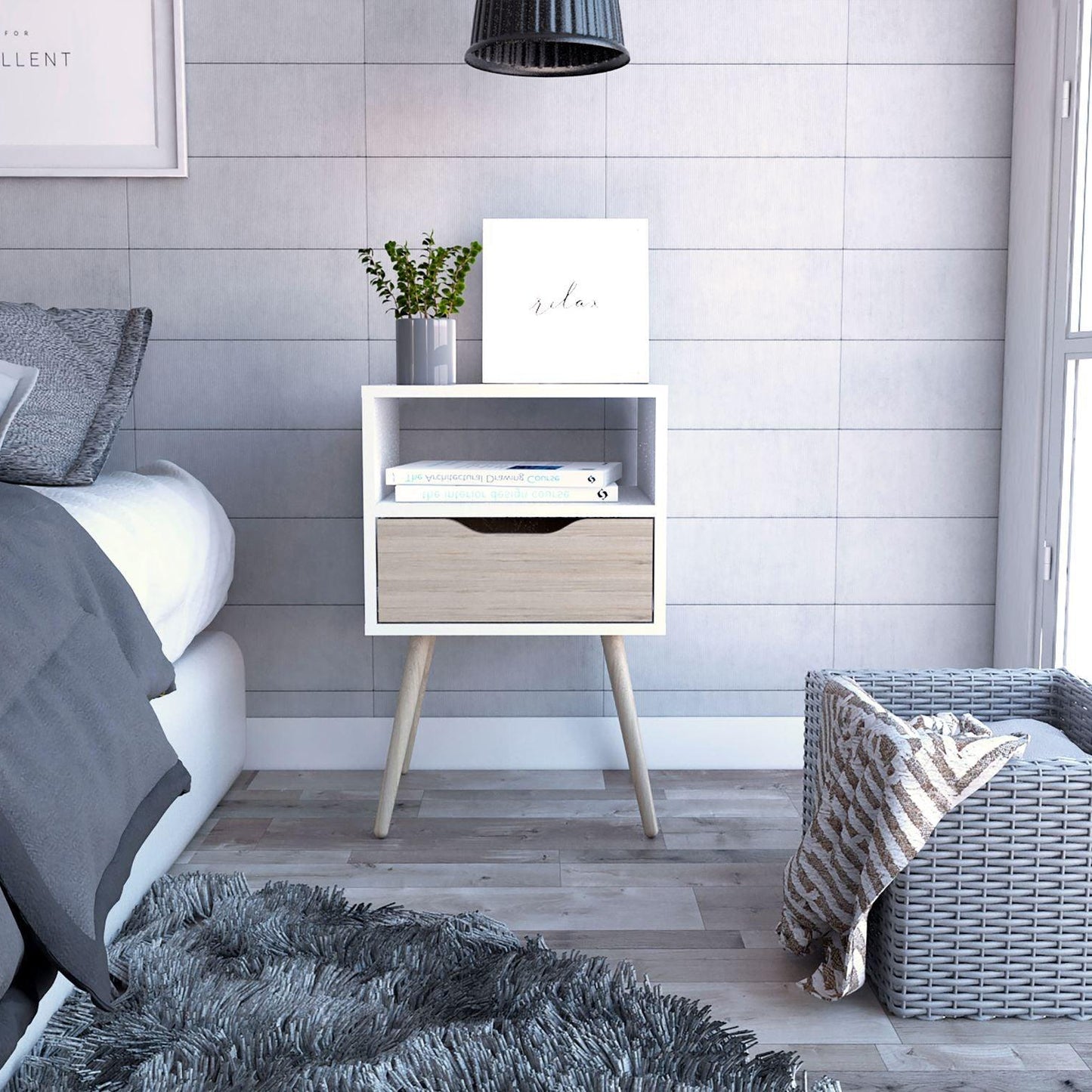 Mesa de Noche Othom Blanco y Rovere