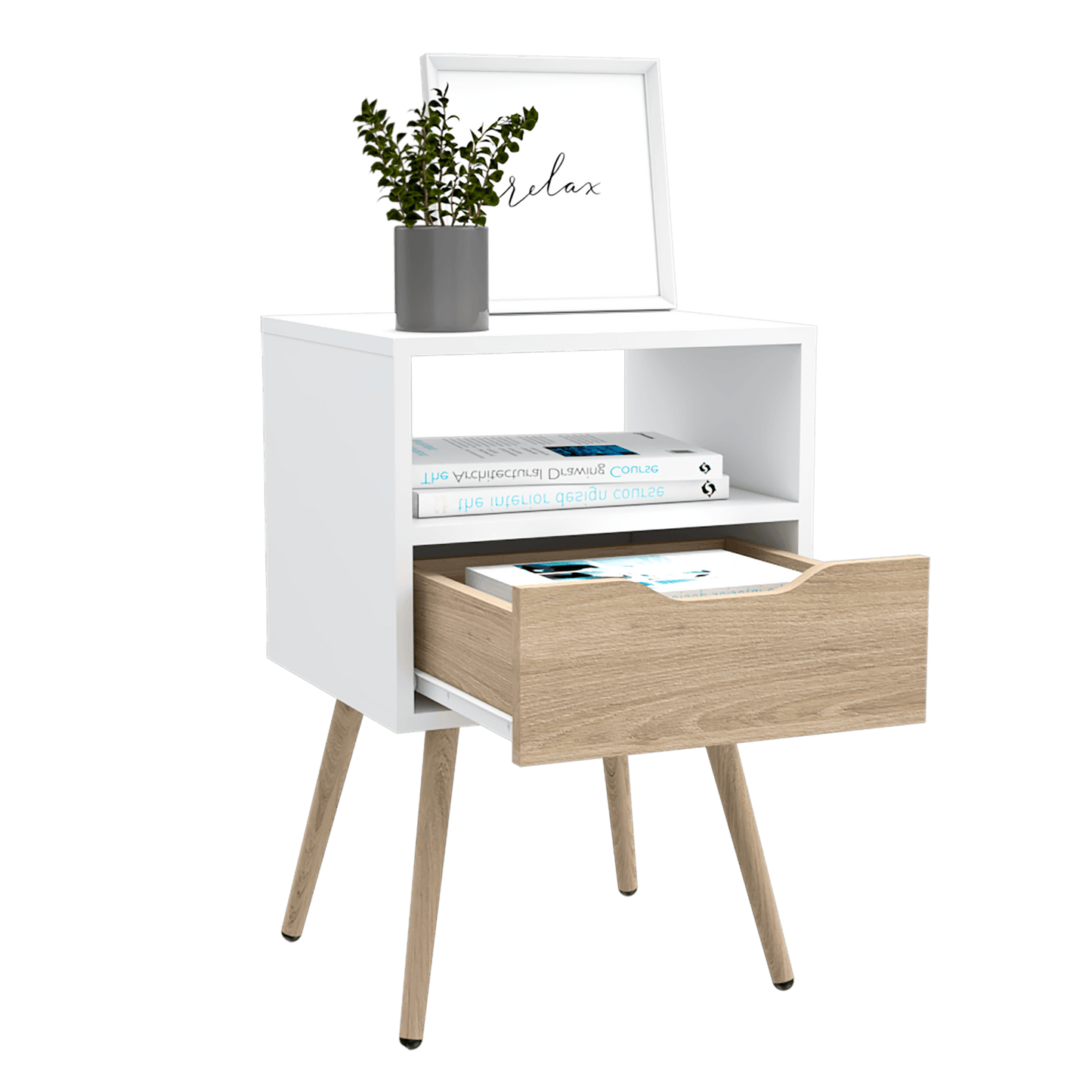 Mesa de Noche Othom Blanco y Rovere