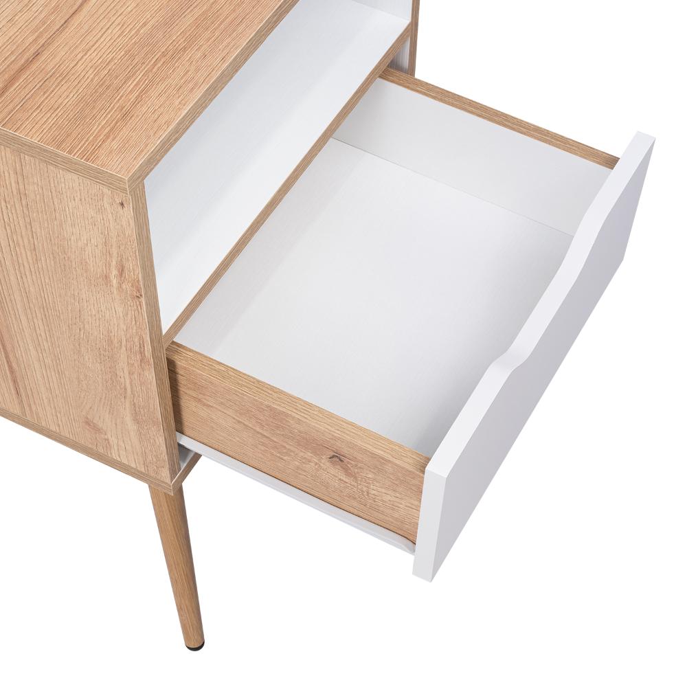 Mesa de Noche Otom Duna y Blanco