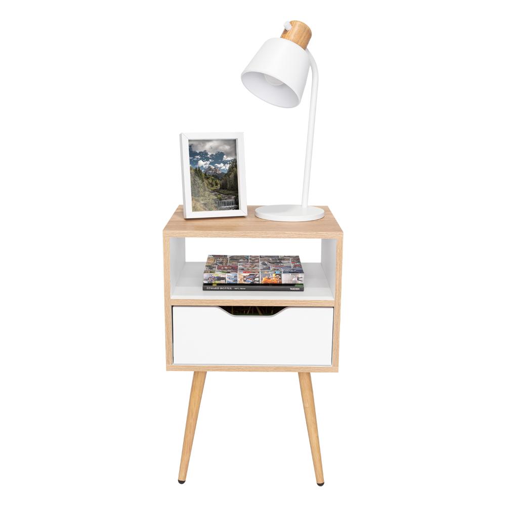 Mesa de Noche Otom Duna y Blanco
