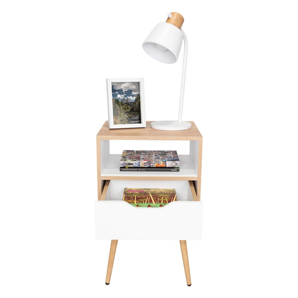 Mesa de Noche Otom Duna y Blanco