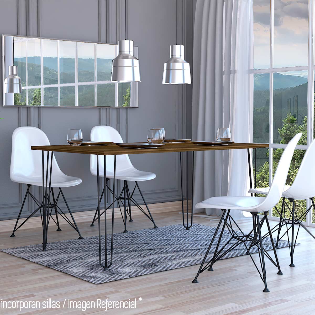 Mesa de Comedor Morelli Caramelo 6 Puestos