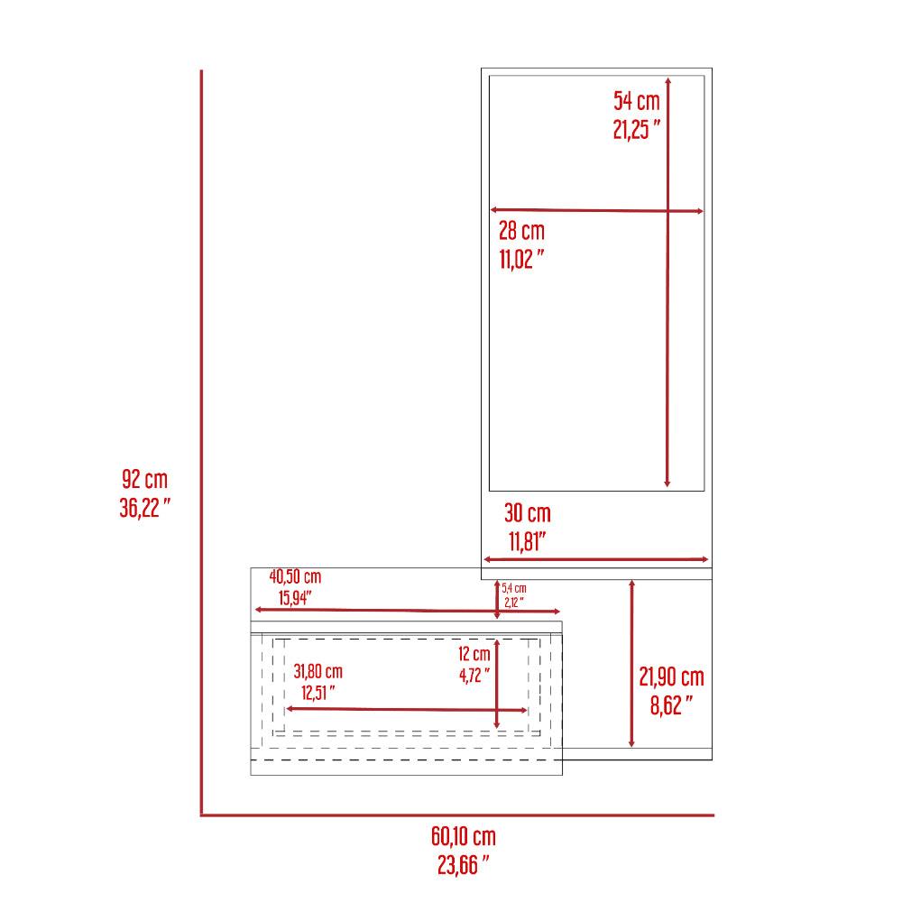 Mesa Flotante Recibidor Vienna Duna y Plomo