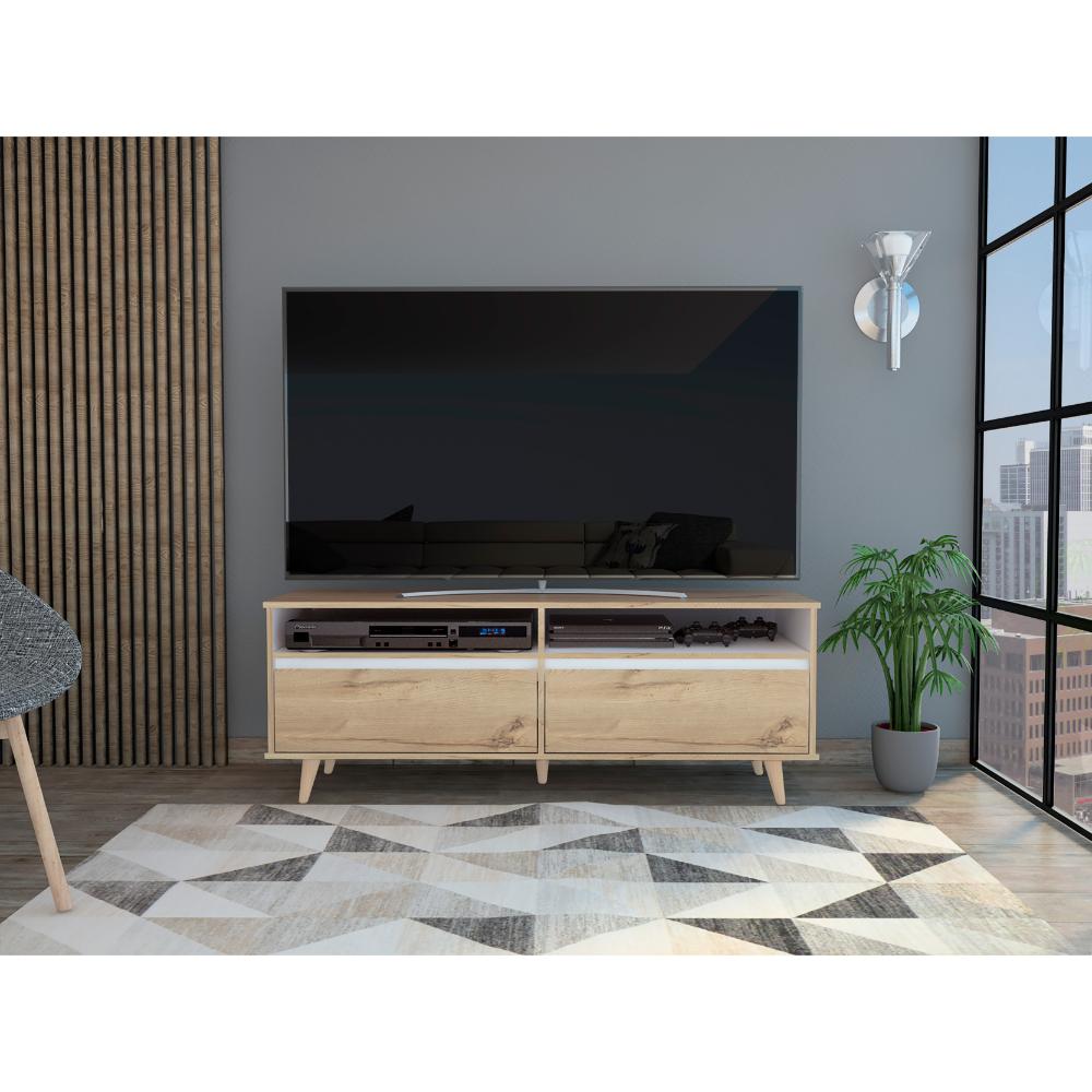 Mesa Para Tv Bennet Duna y Blano para Tv de 60"