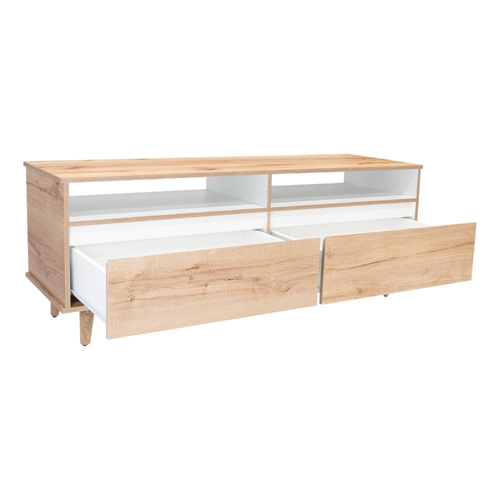 Mesa Para Tv Bennet Duna y Blano para Tv de 60"
