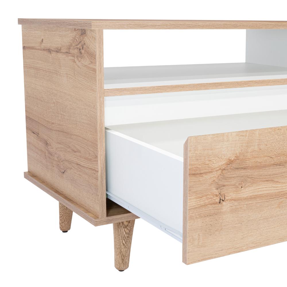Mesa Para Tv Bennet Duna y Blano para Tv de 60"