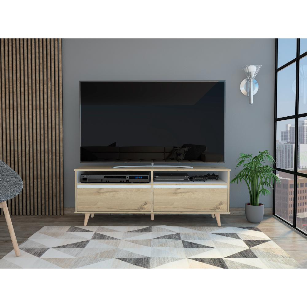 Mesa Para Tv Bennet Duna y Blano para Tv de 60"