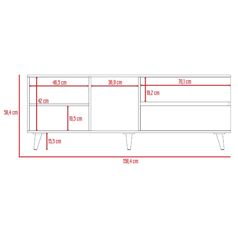 Rack para TV Lazzaro Macadamia y Plomo para Tv de 65''