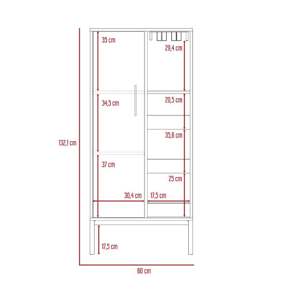 Bar Alto Sory color Nogal para Sala.