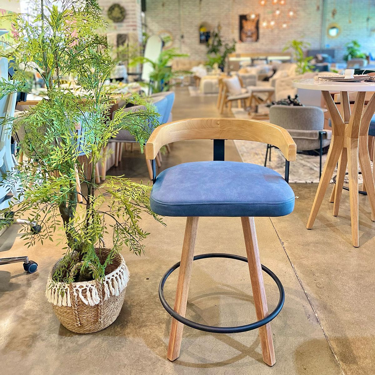 Silla de Barra Eleve Roble Gris