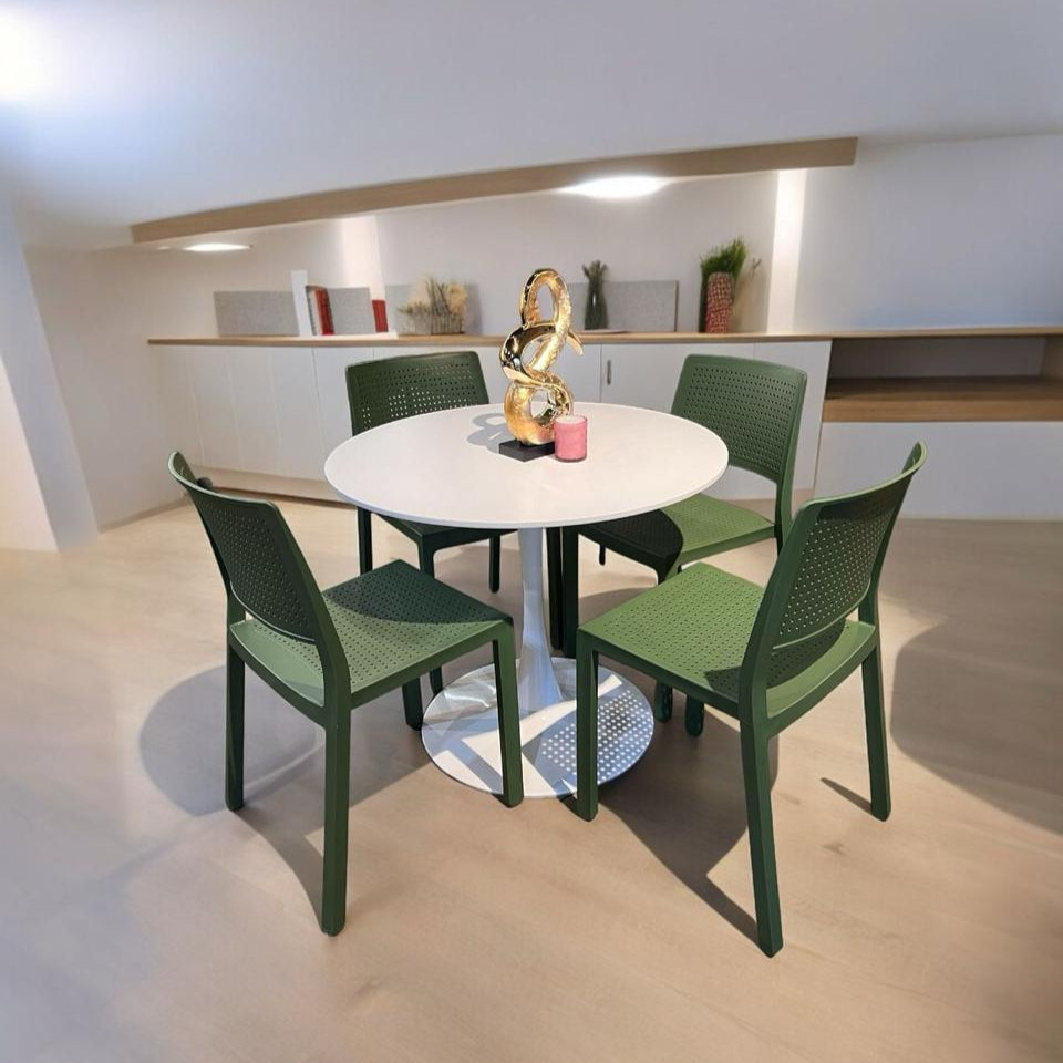 Juego de Comedor de Verde con Cuatro Sillas