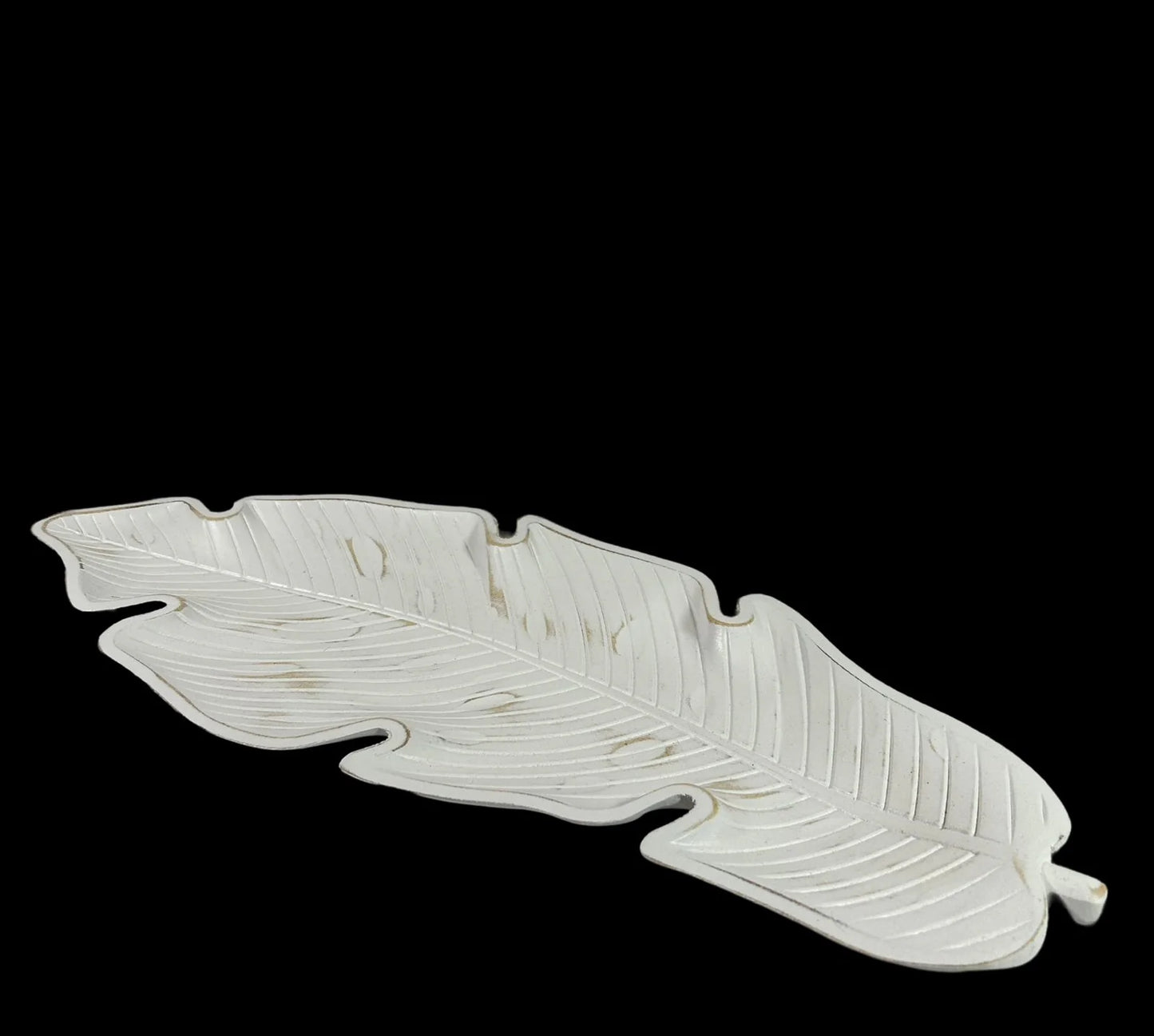 Centro de Mesa en Madera Estilo Hoja White