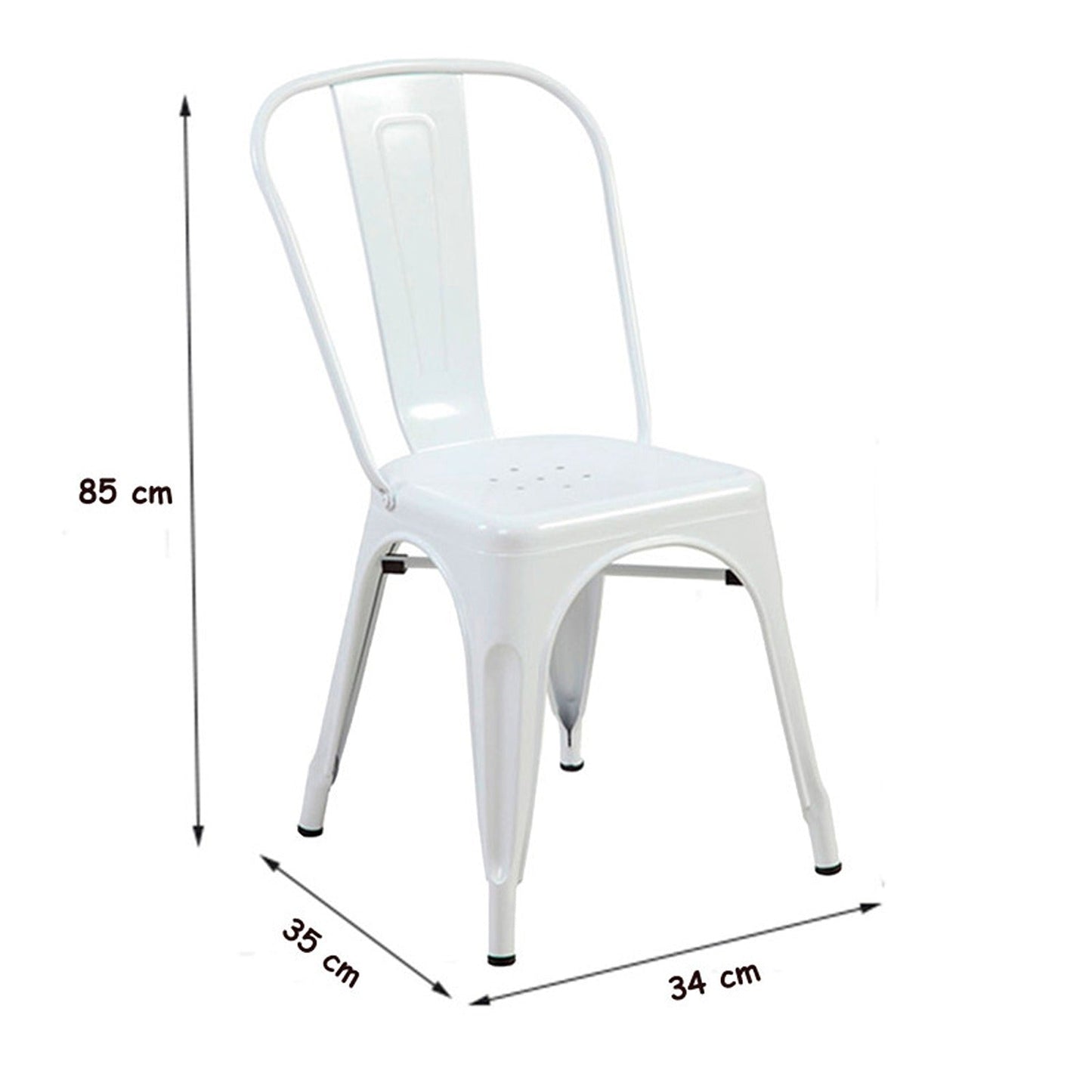 Silla Metalica con Espaldar Blanco