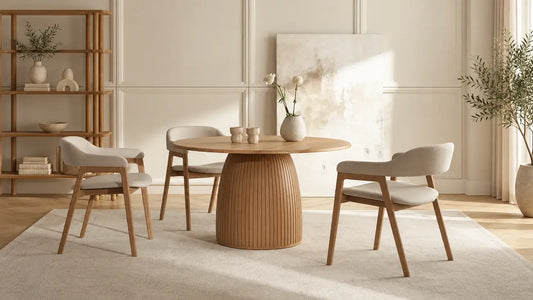 Mesa de comedor moderna en un espacio contemporáneo