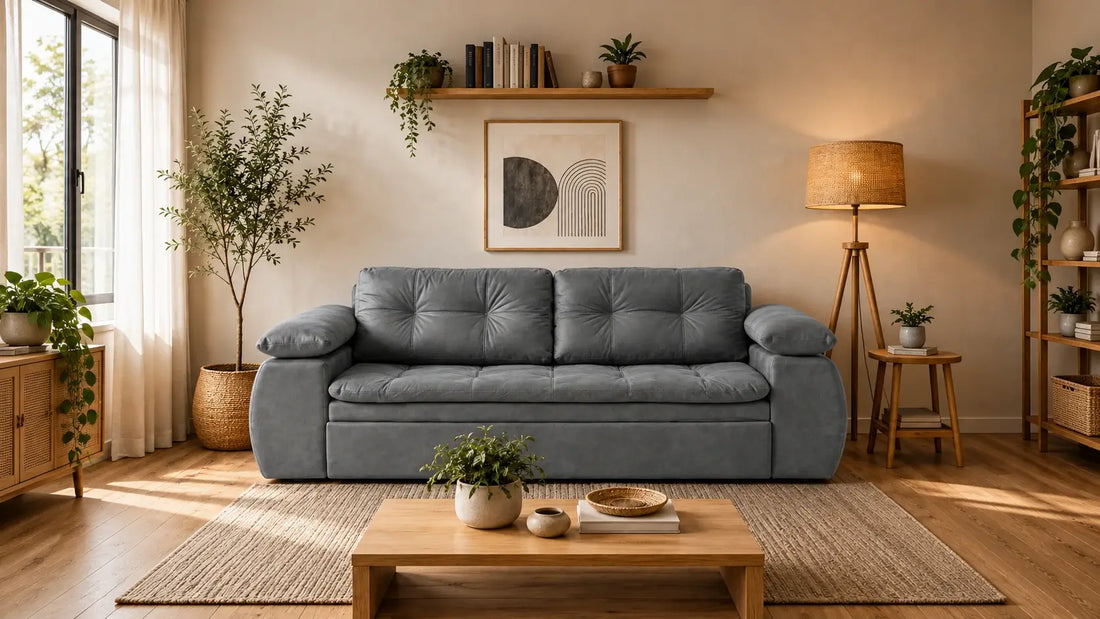 Sofá cama moderno en una sala contemporánea