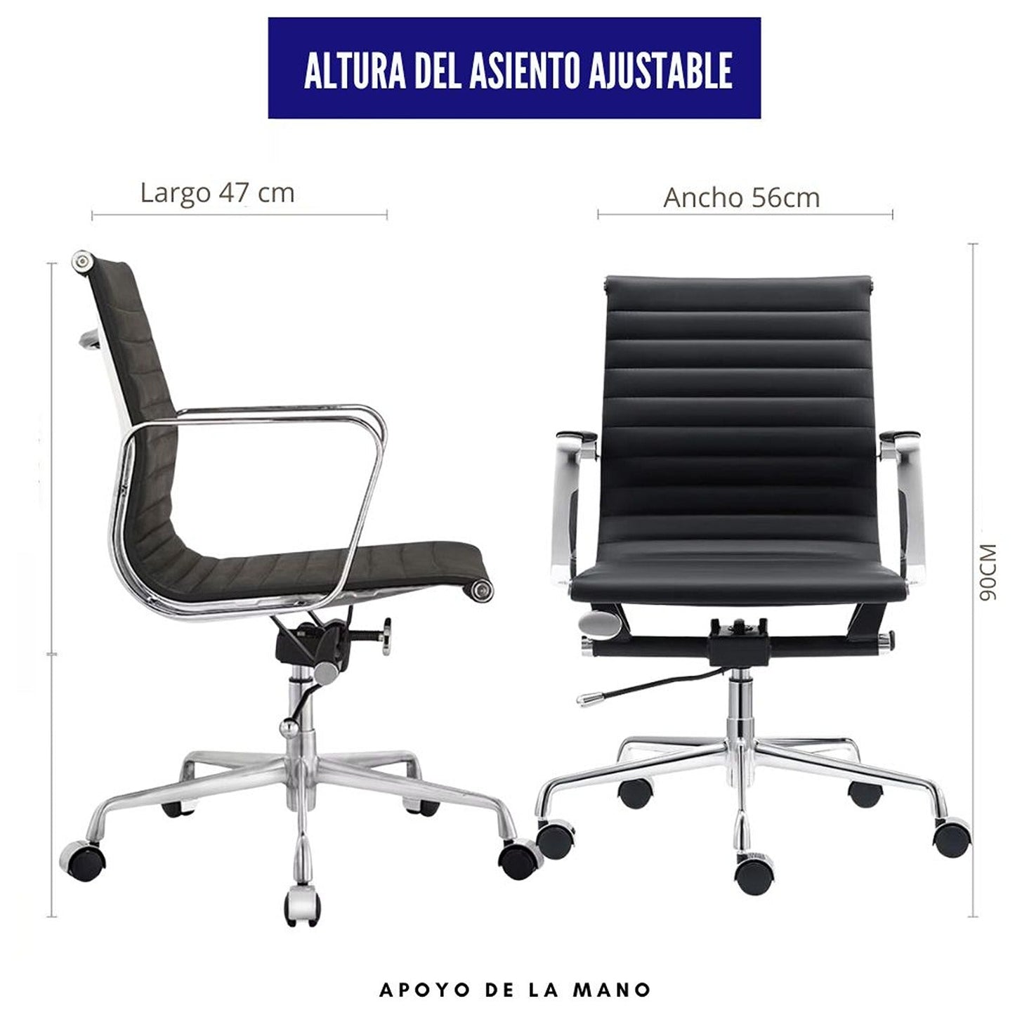 Silla De Oficina Premium Media Negra