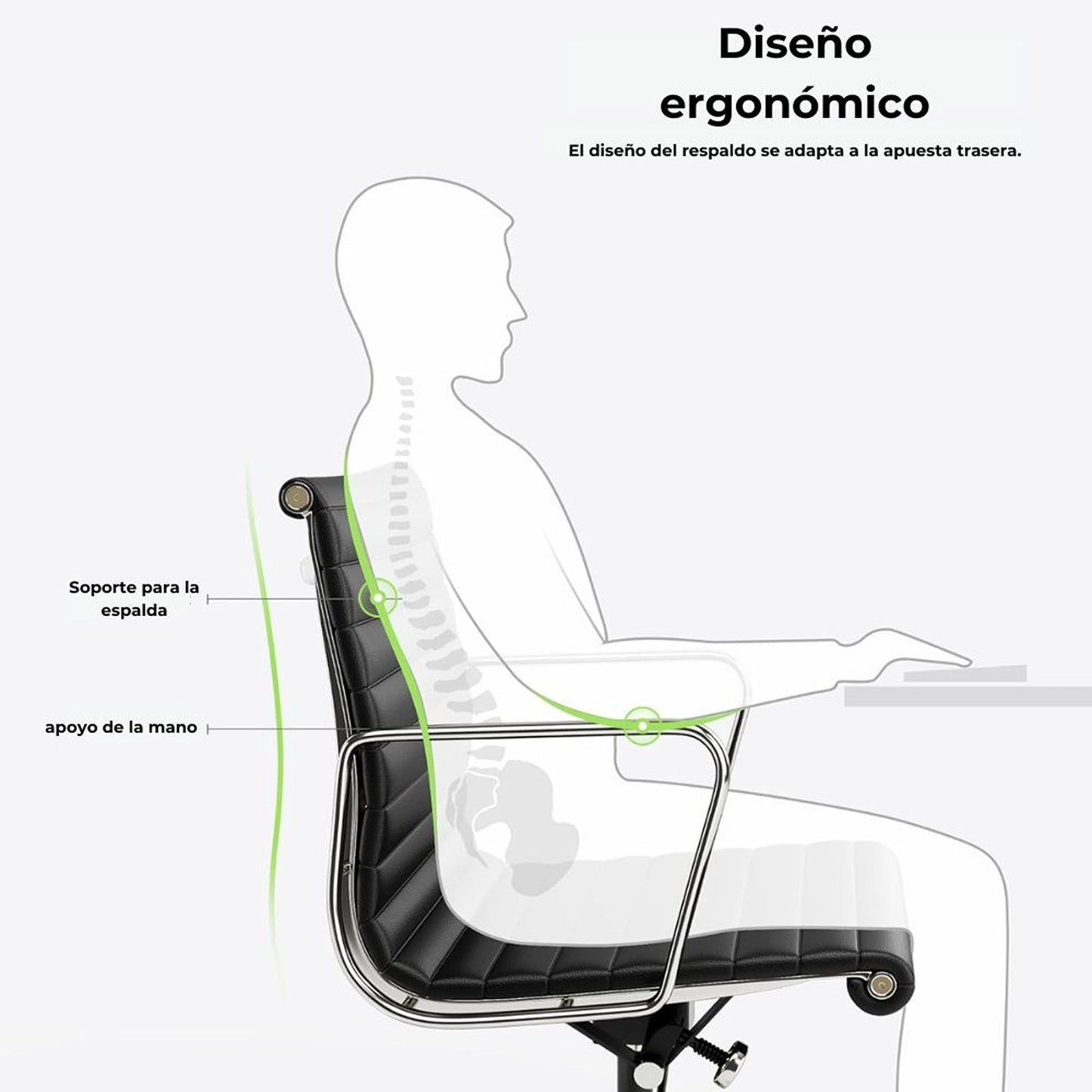 Silla De Oficina Premium Media Negra