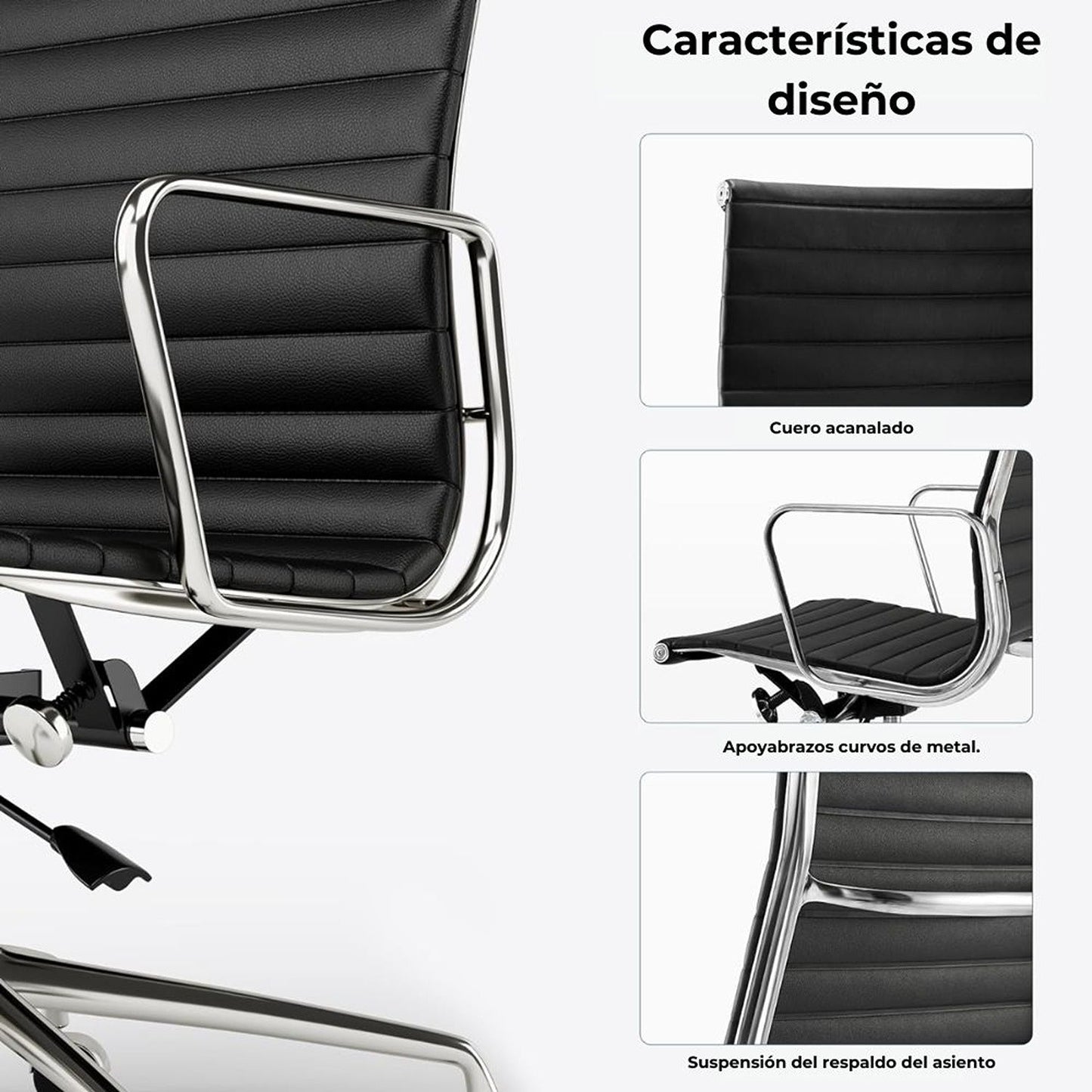Silla De Oficina Premium Media Negra