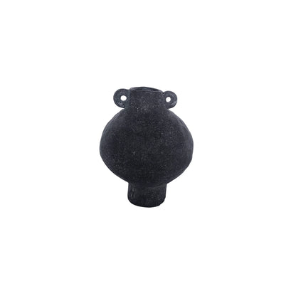 Florero Tipo Anfora Negro Rustico 15.5x20 cm