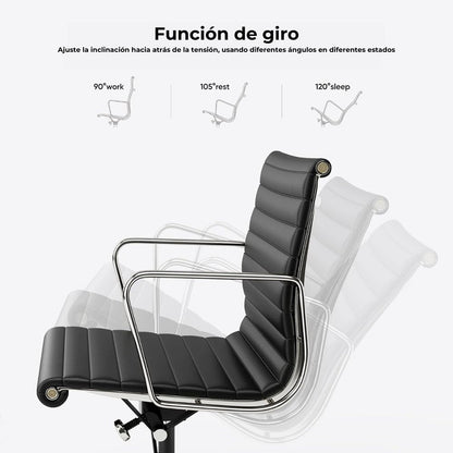 Silla De Oficina Premium Media Negra