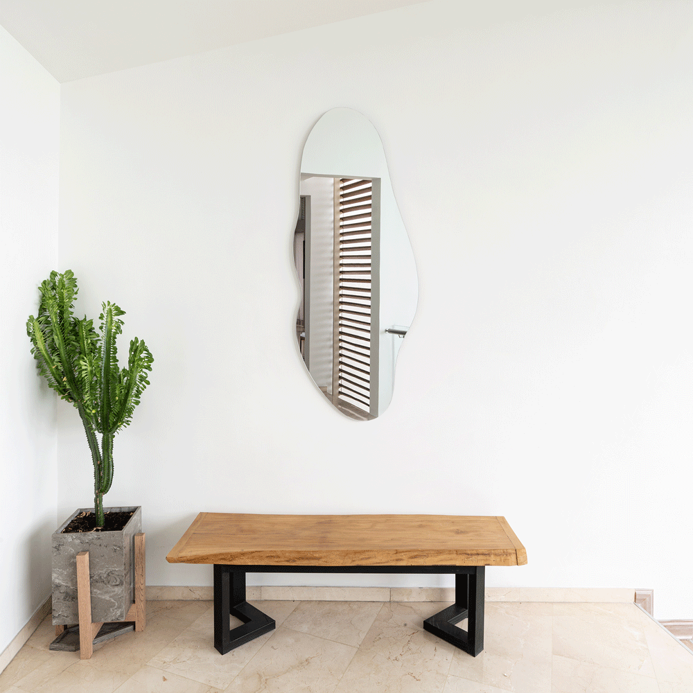 Espejo Irregular Blue Diseño Moderno