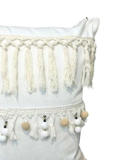 Cojin Decorativo Ansterdam Beige Algodon Chaquira