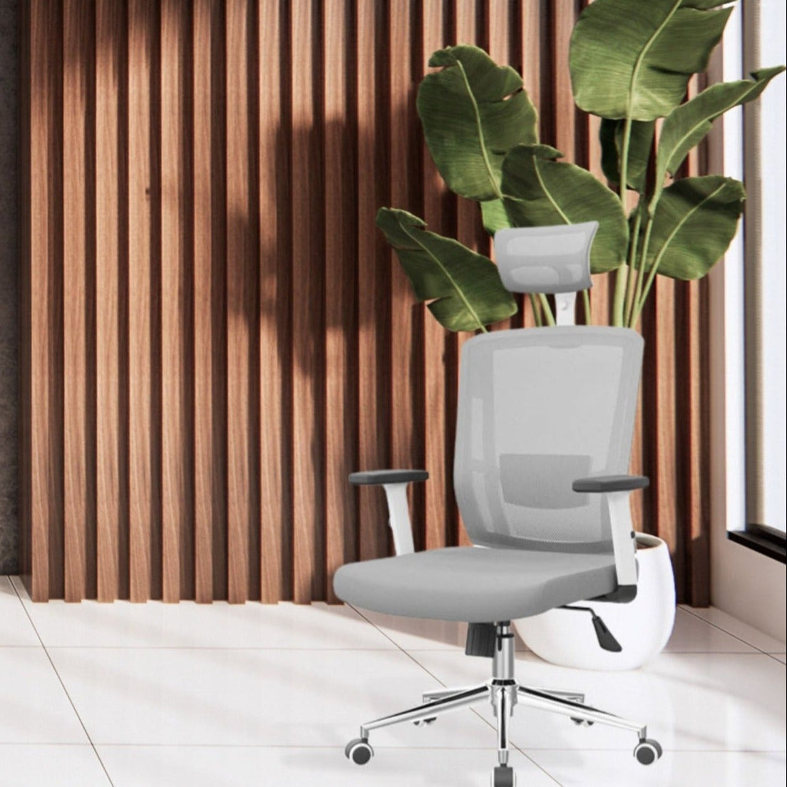 Silla De Oficina Piyert Alta Gris