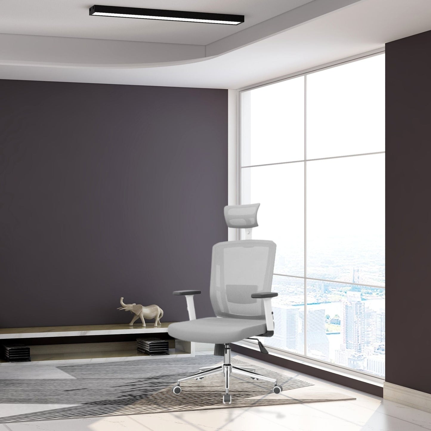 Silla De Oficina Piyert Alta Gris