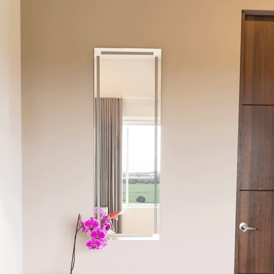 Espejo Lugo Rectangular con Diseño en Sandblasting